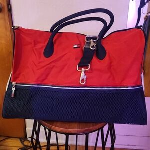 Tommy Hilfiger Red and navy Duffle Bag